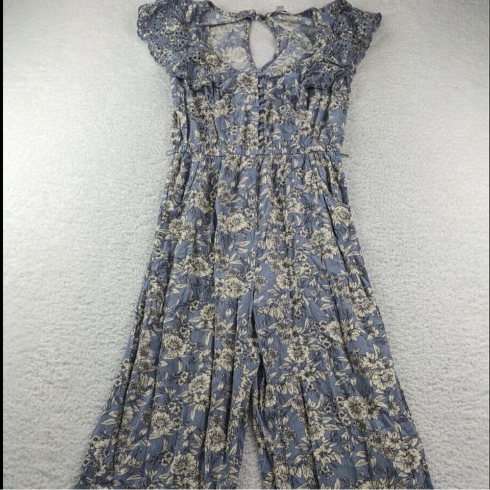American Eagle Outfitters Blue Floral Jumpsuit